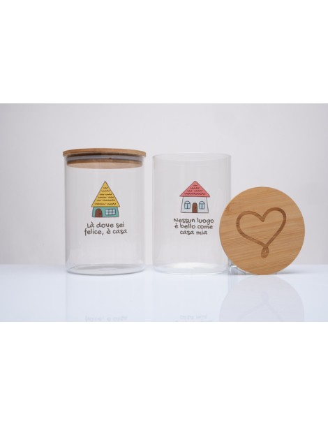 Barattolo da cucina in vetro con tappo in legno
