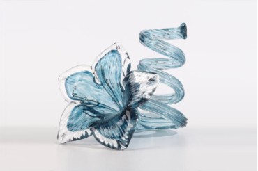 Bomboniera in vetro solidale per matrimoni e anniversari: fiore in vetro