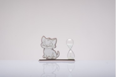Bomboniera Solidale Clessidra Gattino | Animaletti Legno