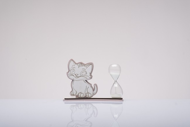 Bomboniera Solidale Clessidra Gattino | Animaletti Legno