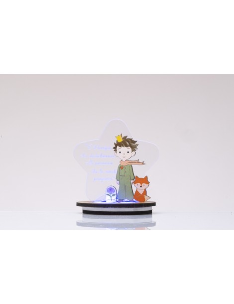 Bomboniera lampada led Piccolo Principe, realizzata in legno