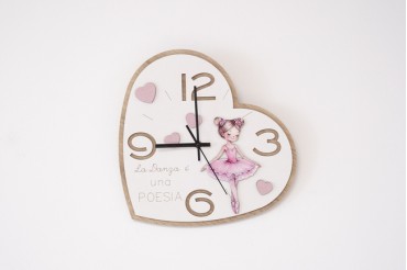 Regalo Testimoni Orologio Ballerina | Orologio Muro Legno