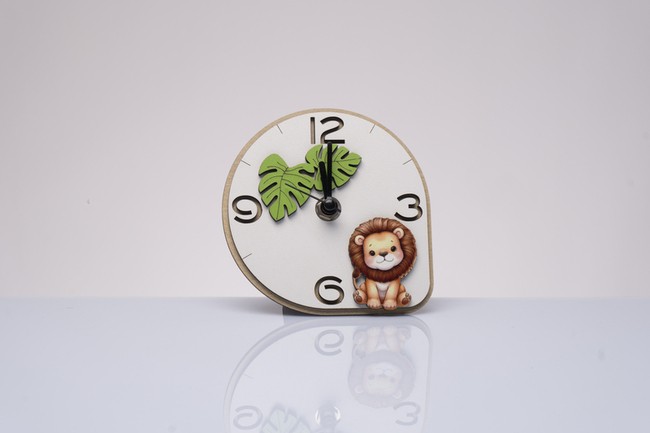 Orologio Legno Leoncino | Bomboniera Battesimo Comunione Maschio