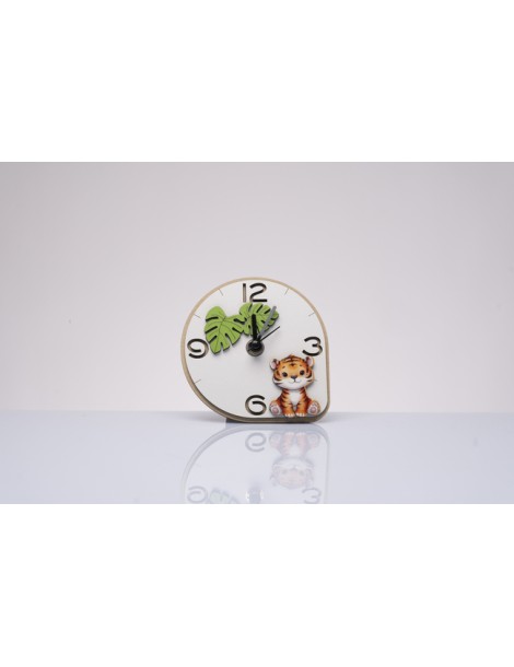 Orologio Legno Tigrotto | Bomboniera Battesimo Comunione Maschio