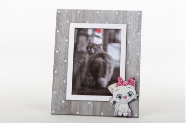Portafoto in legno con gattino