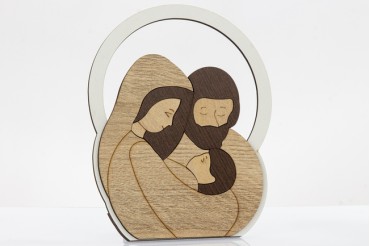 Icona in legno della Sacra Famiglia, da  16 cm